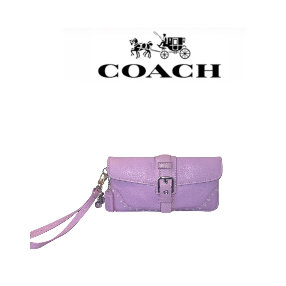 Coach Hamilton Lavender Pebbled  Leather Wristlet